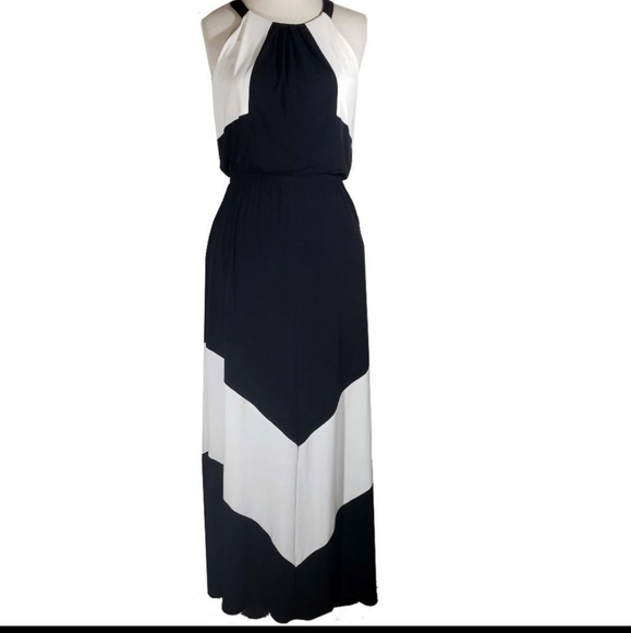 Vince Camuto Black and White Maxi Dress Sz 12 - Picture 2 of 5